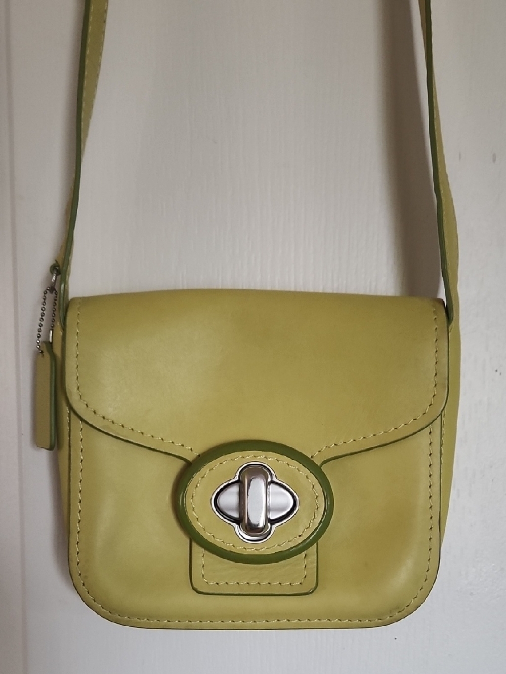 Coach Drifter Flap Front Lemon Yellow Leather Crossbody Bag L1420-35767